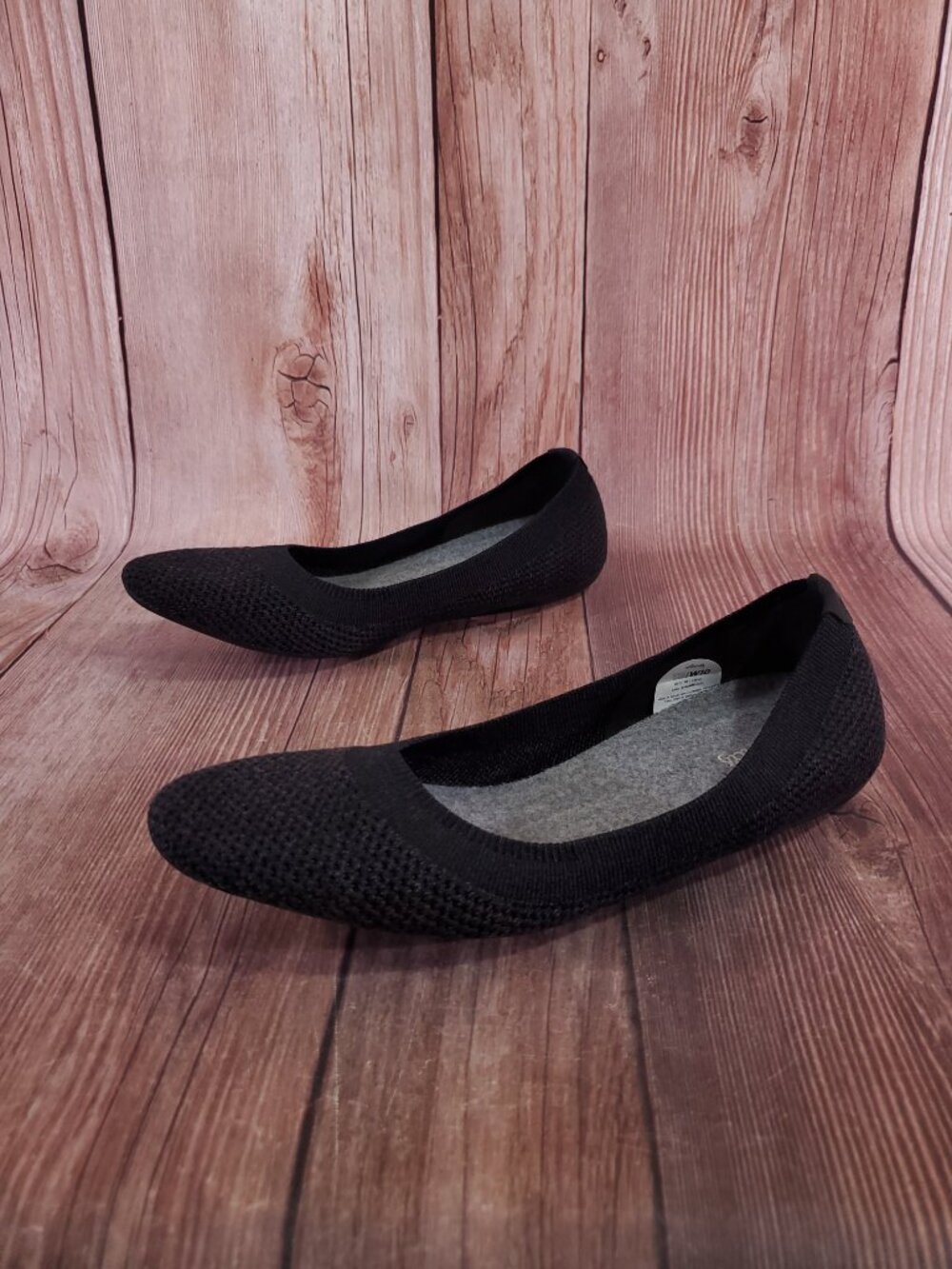 Allbirds Shoes Womens Size 10 TB Tree Breezers Black Knit Slip On Ballet Flats